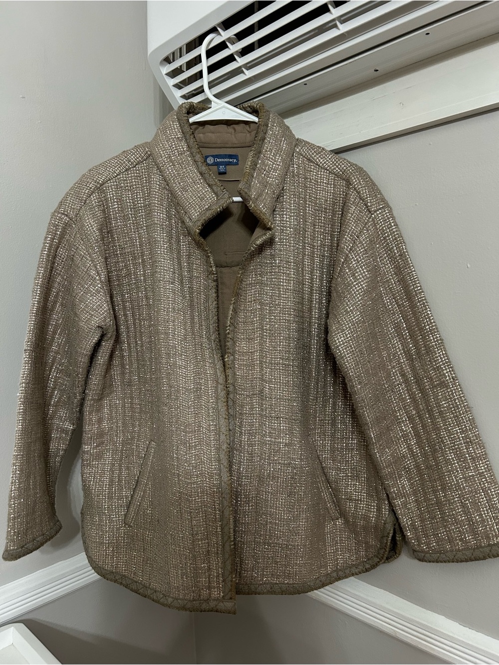 Democracy Taupe Quilted Collar Jacket